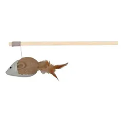 TRIXIE Meškerė su pele ir plunksnomis, medis/džiutas, 50 cm