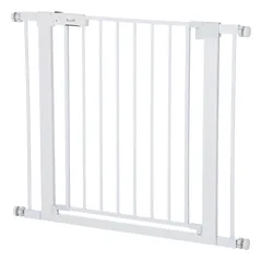 Apsauginiai varteliai, montuojami be gręžimo, reguliuojamo pločio 75–96 cm, atidaromi viena ranka, automatiškai užsidarantys, metaliniai, balti