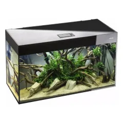 Glossy 80 ST Day&Night akvariumas stačiakampis, juodas, 80x35x50 cm