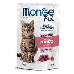 M01084 Monge Fresh – Pouches Cat Sterilised Beef 85g (pak28) photo