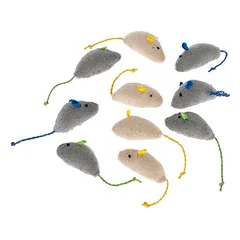 zooplus Basics žaislų katėms rinkinys, pelytės, 10 vnt. pakuotė — 2 nuotrauka