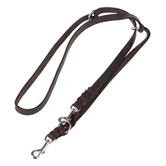 Heim Lederleine mit eingeflochtenem Karabiner, braun