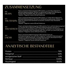 Sheba Nature's Collection padaže Protein suaugusioms katėms, porciniai pakeliai 96 x 85 g, Feine Vielfalt (Huhn, Truthahn, Thunfisch, Lachs) 96x85g — 4 nuotrauka