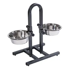 zooplus Exclusive U formos šunų baras su 2 nerūdijančio plieno dubenėliais, Dideliems 26–45 kg — 2 nuotrauka