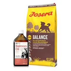 JOSERA Balance Senior/Light 12,5kg + Lab-V 100% lašišų aliejus įvairaus amžiaus šunims ir katėms 500ml šalto spaudimo