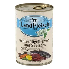 LandFleisch konservai šunims su paukščių širdimis ir žuvimi, 800 g