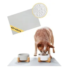 PiuPet® Napfunterlage I 60x40cm I Futternapf Unterlage I Silikon