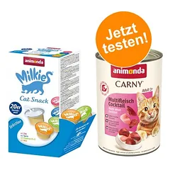 animonda Kombi-Paket: 12 x 400 g Carny Adult + 20 x 15 g Milkies Selection