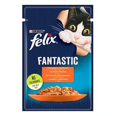 FRISKIES FANTASTIC Vištiena su pomidorais drebučiuose 85 g drėgnas kačių maistas nuotrauka