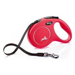 FLEXI New classic M tape automatinis pavadėlis šunims iki 25kg, juosta 5m, raudonas