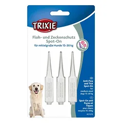 Trixie Spot On blusų ir erkių apsaugos vidutinio dydžio šunims bio lašai nuo blusų ir erkių, 3 x 5 ml