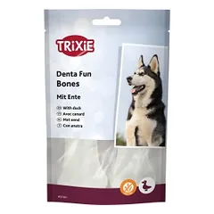 Trixie Denta Fun skanėstai šunims, kramtomi antienos kauliukai 70 g