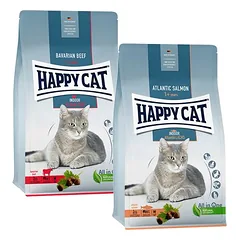 Happy Cat Indoor mišrus rinkinys, sausas maistas katėms 2 x 4 kg