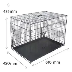 Metalinis narvas S (61x42x48.5cm) dviejų durų, su plastmasiniu padėklu