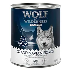 Wolf of Wilderness "Triple Taste" drėgnas maistas šunims, ekonominė pakuotė 24 x 800 g, > 500 g — 3 nuotrauka