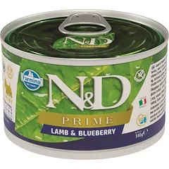 FARMINA N&D Prime Dog Lamb & Blueberry Mini konservai 140 g