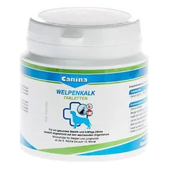 Canina Welpenkalk Tablets mineralų papildas šuniukams ir jauniems šunims, 150 vnt.