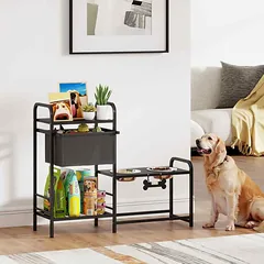 Šunų šėrimo stovas, 2 dubenėliai, 800 ml, 89,5 × 74 × 27 cm — 2 nuotrauka