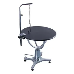 Shernbao apvalus hidraulinis stalas - stalas su besisukančiu viršumi ir hidrauliniu keltuvu, stalviršio skersmuo, Różowy / 70cm — 2 nuotrauka