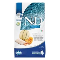 FARMINA N&D OCEAN - CAT Dry Cod Shrimp Pumpkin&Cantaloupe KITTEN 300 gr