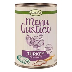 Lukullus Menu Gustico - kalakutiena su saldžiosiomis bulvėmis, cukinijomis ir morkomis, drėgnas maistas šunims, 400 - 499 g — 2 nuotrauka
