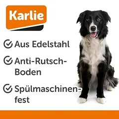 Karlie nerūdijančio plieno dubenėlis su letenėlių motyvu, juodas, 1,5 l, Ø 21 cm — 3 nuotrauka