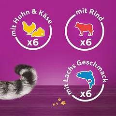 Whiskas traškios pagalvėlės, mišri dėžė, skanėstai katėms, 50 - 79 g — 5 nuotrauka