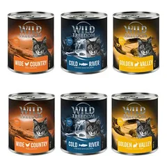 Wild Freedom Adult drėgnas maistas katėms, ekonominė pakuotė 12 x 800 g - begrūdė receptūra, Mixpaket (Huhn, Seelachs, Kaninchen) — 5 nuotrauka