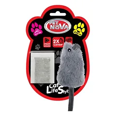 PET NOVA Plush Catnip pelytė su katžole 14cm 2vnt