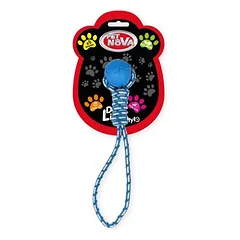 PET NOVA TPR BLUE kamuoliukas su virve 40cm 2vnt — 2 nuotrauka