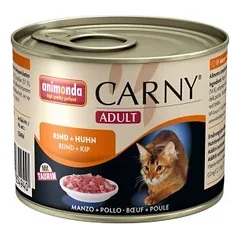 ANIMONDA Cat Carny Adult, skonis: jautiena ir vištiena, 200 g 