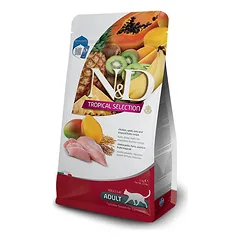 Farmina N&D Tropical Low Grain sausasis maistas suaugusioms katėms su vištiena, speltos kviečiais, avižomis ir tropiniais vaisiais, 10 kg
