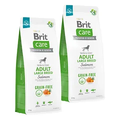 BRIT Care Grain-free Adult Large Breed Salmon 2 x 12kg be grūdų šunų ėdalas dideliems šunims su lašiša