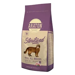 ARATON Sterilised Sausas pašaras katėms 15 kg