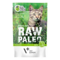 VetExpert Raw Paleo Sterilised guliašas su žvėriena katėms