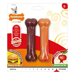 Nylabone Extreme Dvigubas Rinkinys - šunų kramtukai, pagardinti jautiena, sūriu ir obuoliu