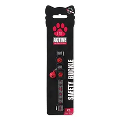 Active Cat Collar Reflective XS Red antskakalis katėms, reguliuojamas, atspindintis, su varpeliu, raudonas, 19-31 cm — 2 nuotrauka
