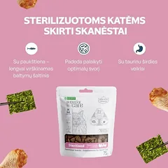 Nature's Protection Superior Care suaugusių sterilizuotų kačių pašaro papildas – skanėstai su paukštiena, 75 g — 2 nuotrauka