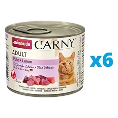 ANIMONDA Carny Adult rinkinys  kalakutiena ir aviena 6 x 200 g