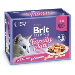 Brit Premium Cat Delicate Fillets in Jelly Family Plate 1020 g (12x85 g) kons. katėms maiš.