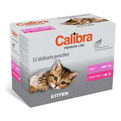 CALIBRA Cat Premium Line Kitten Multipack 12x100 g paketėliai kačiukams