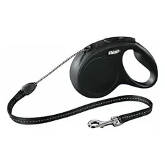 Flexi New Classic S automatinis pavadys juodas, 5 m, virvutė