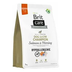 Brit Care Hypoallergenic Dog Show Champion sausas maistas šunims su lašiša ir silkėmis, 3 kg
