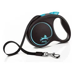 Flexi Black design juostinis pavadėlis 5m, Melyna / M - 5m iki 25 kg — 3 nuotrauka