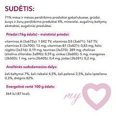 Pilnavertis konservuotas pašaras suaugusioms katėms su žuvimi padaže, MY LOVE 85g x 24 — 3 nuotrauka