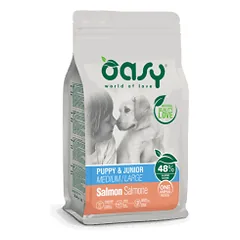 Oasy Puppy Medium & Large Salmon sausas maistas su lašiša šuniukams
