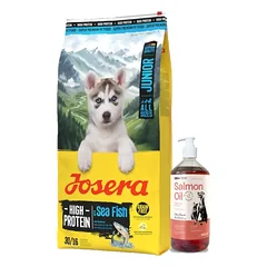JOSERA High Protein Adult Sea Fish 12,5 kg + LAB V Lašišų aliejus šunims ir katėms 1000ml