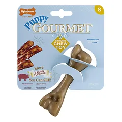 Nylabone Puppy Gourmet Bacon Femur - šuniuko kaulas su intensyviu šoninės kvapu