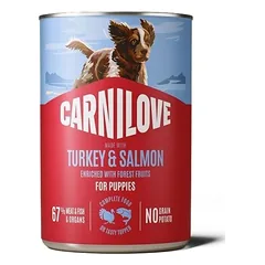 Carnilove Wild Meat Salmon & Turkey for Puppies bekiaušiai konservai šuniukams su lašiša ir kalakutiena, 400 g