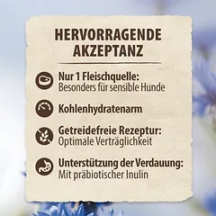 Purizon Single Meat Adult su lašiša, špinatais ir rugiagėlių žiedais, sausas maistas šunims, > 10 kg — 5 nuotrauka